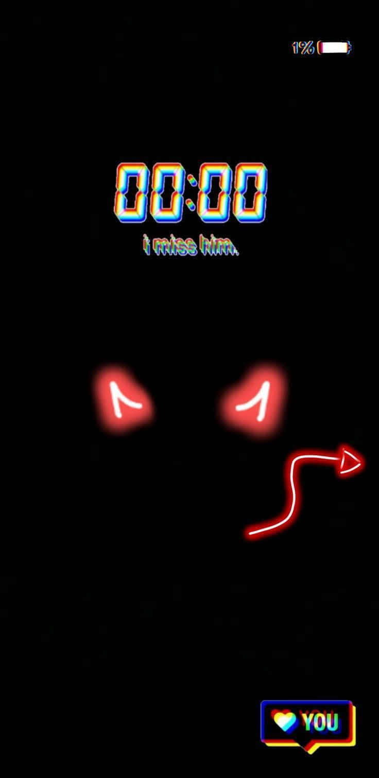 glowing digital timer, 00:00, i miss him, HD Phone Wallpaper