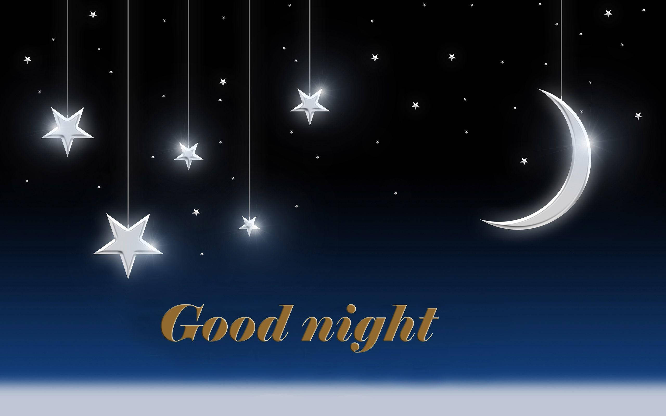 Starry Night, Good night, glowing stars, 2K Desktop Wallpaper