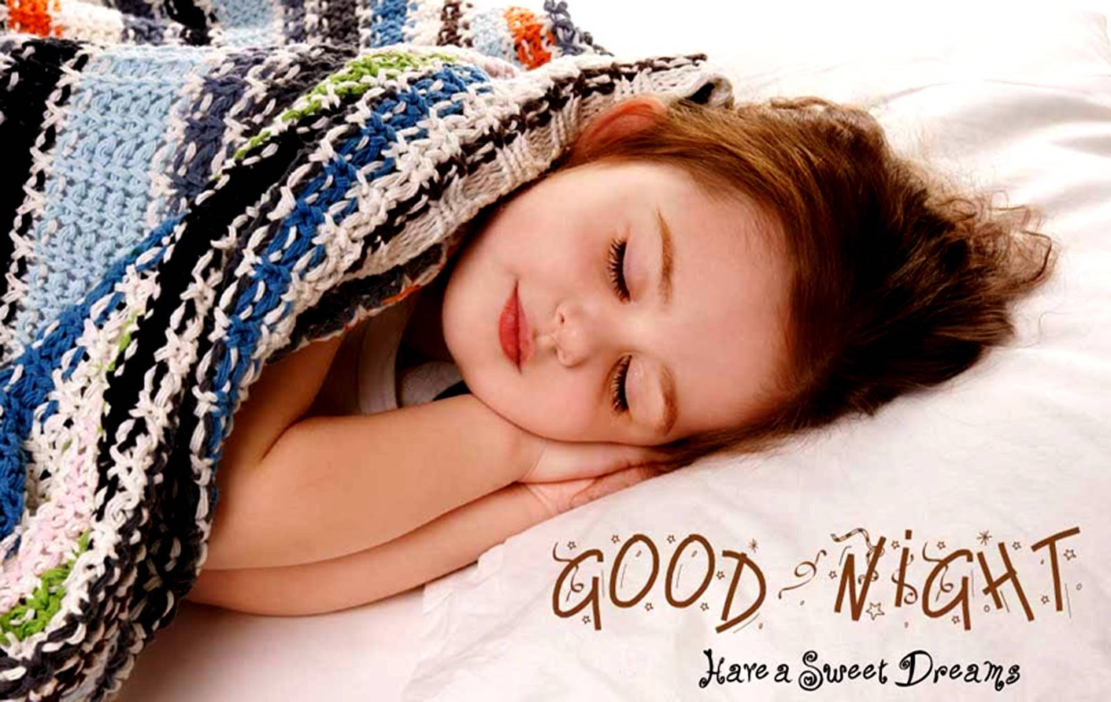 GOOD NIGHT Have a Sweet Dreams, colorful crocheted blanket, young child, HD Desktop Wallpaper