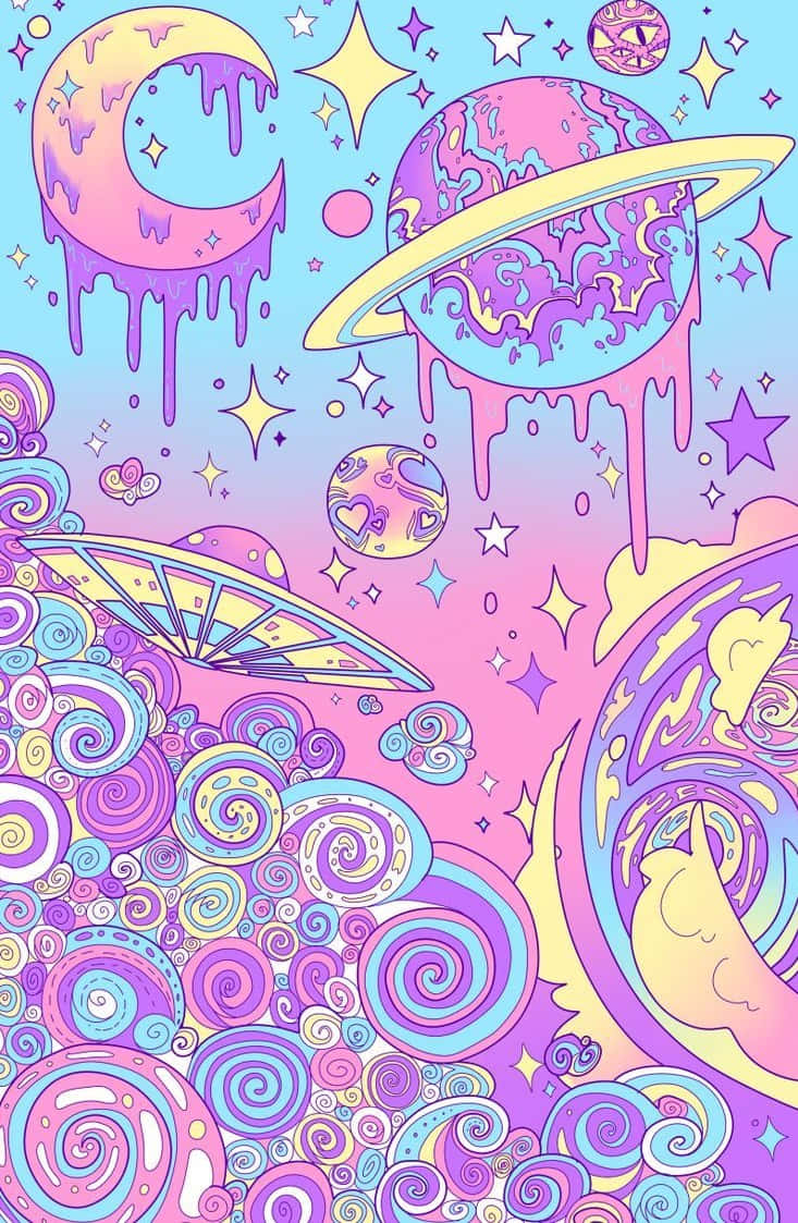 Cute Gothic, pastel pink, pastel purple, SD Phone Wallpaper