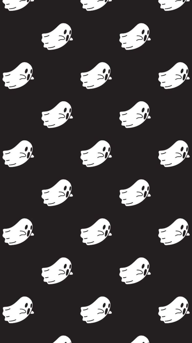 Cute Gothic, white cartoon ghosts, winking eyes, HD Phone Wallpaper