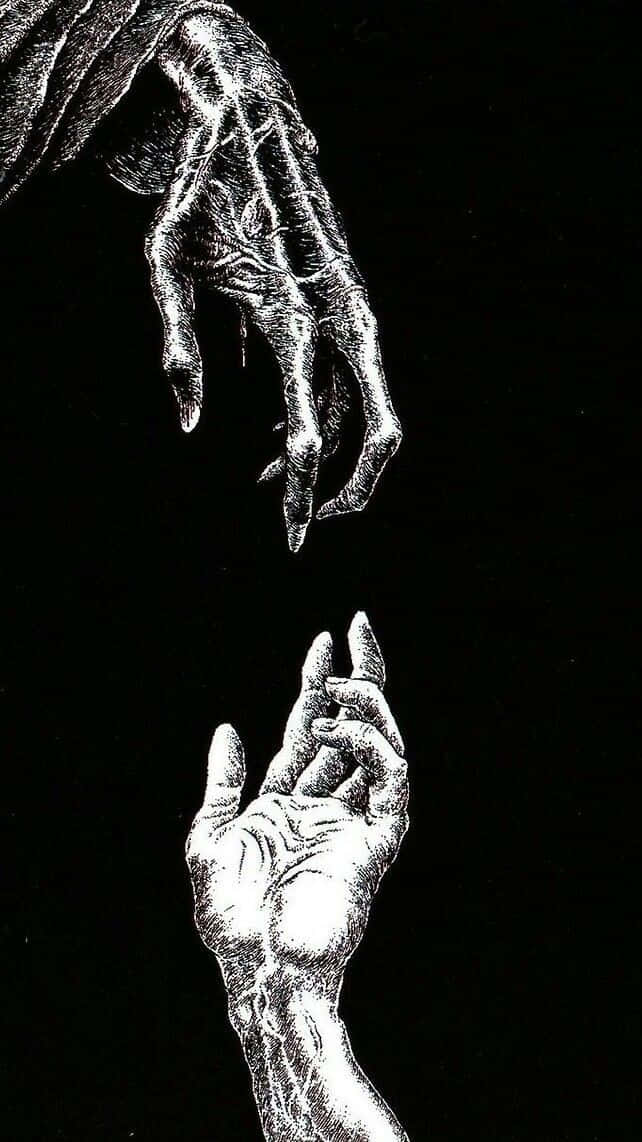 cute gothic, black background, skeletal, SD Phone Wallpaper