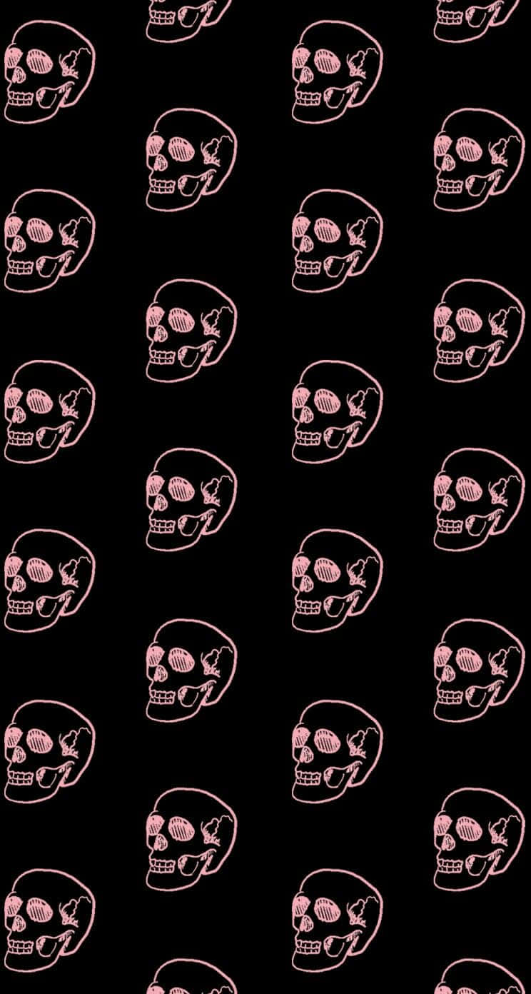 Cute Gothic, skull, black background, HD Phone Wallpaper