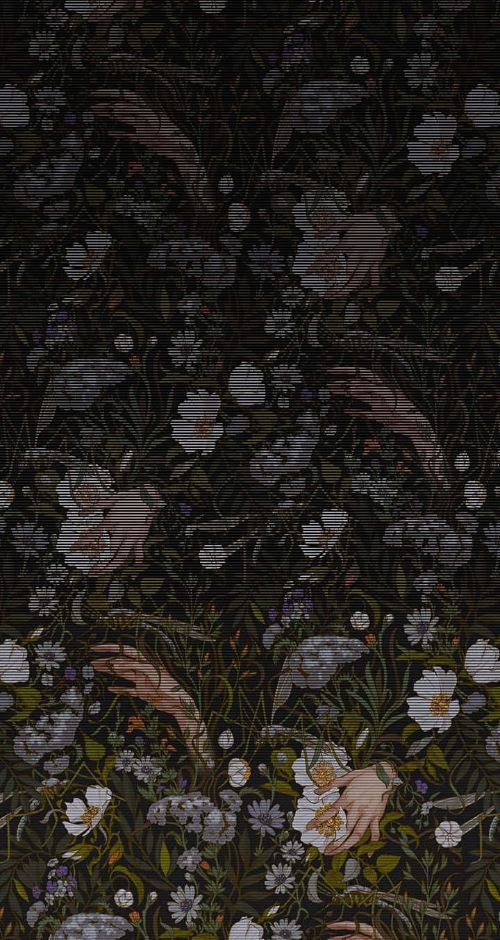 Cute Gothic, dark floral, ghostly hands, HD Phone Wallpaper
