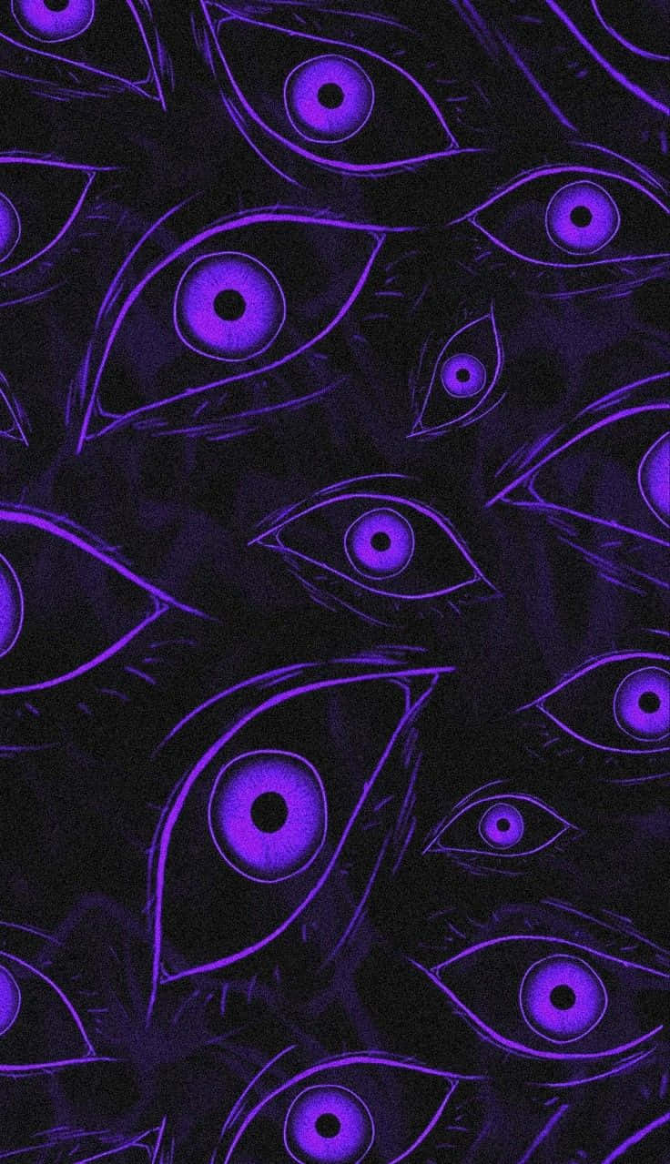 Cute Gothic, glowing purple eyes, black pupils, SD Phone Wallpaper