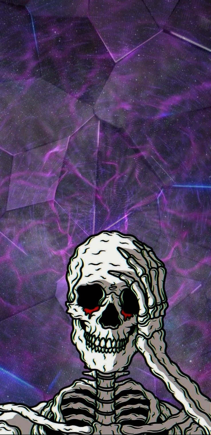 Cute Gothic, glowing red eyes, cosmic purple nebula, HD Phone Wallpaper