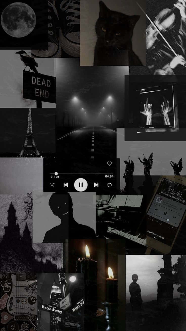 black cat, moon, dead end sign, HD Phone Wallpaper