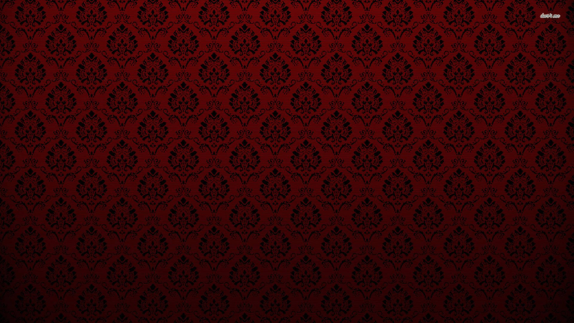 red gothic victorian pattern, black damask patterns, dark tones, Full HD Desktop Wallpaper