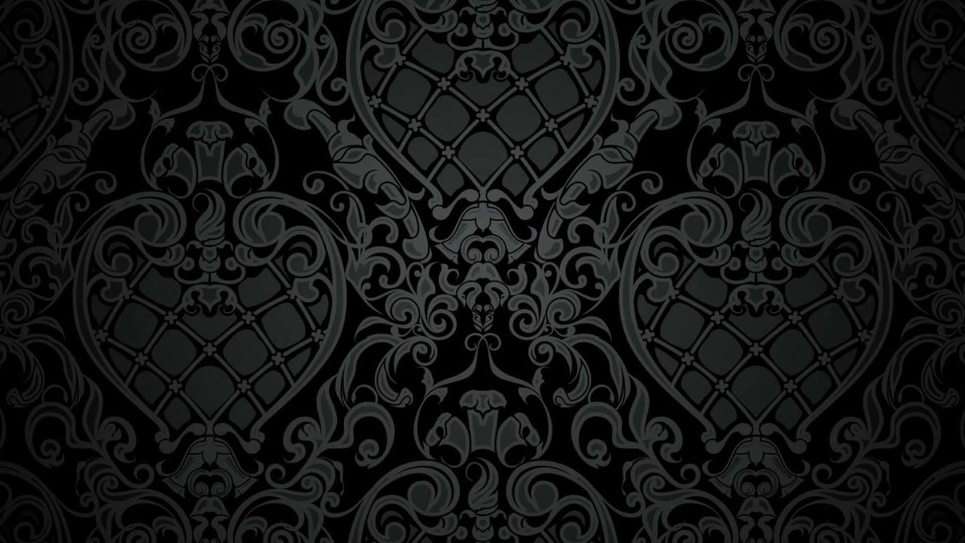 vintage gothic pattern, dark damask wallpaper, charcoal gray, Full HD Desktop Wallpaper