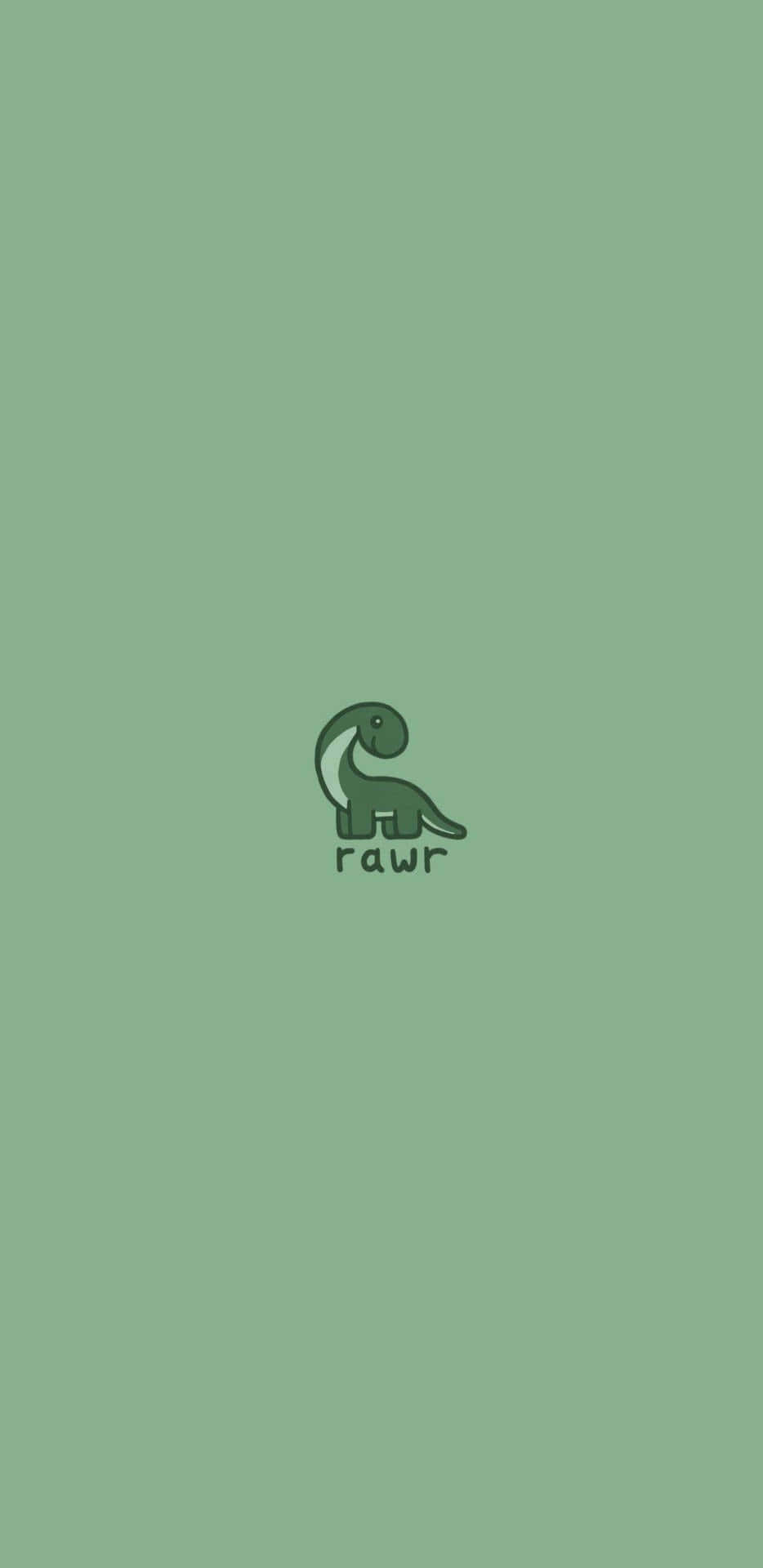 Cute Dinosaur, rawr, minimalist green dinosaur icon, Full HD Phone Wallpaper