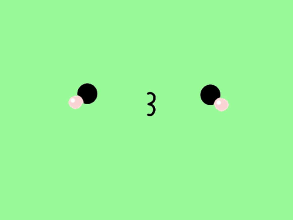 cute green kawaii, minimalist digital illustration, cute face, SD Desktop Wallpaper