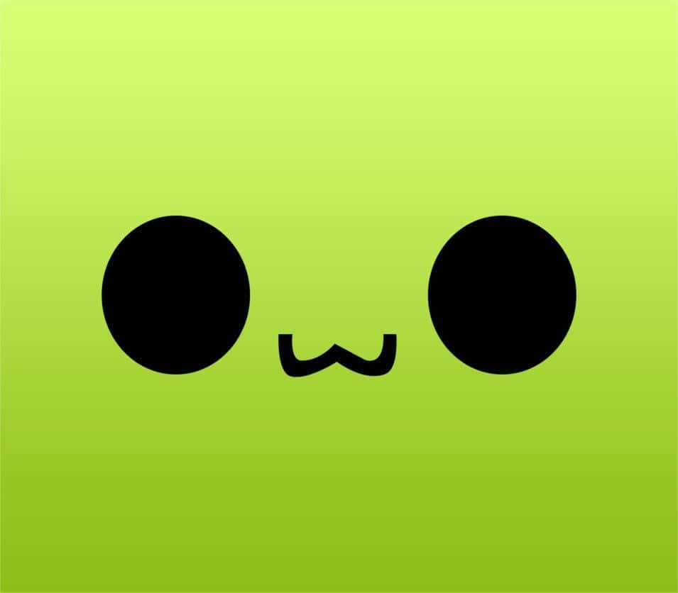 cute green, lime green, minimalist cute face, SD Desktop Wallpaper