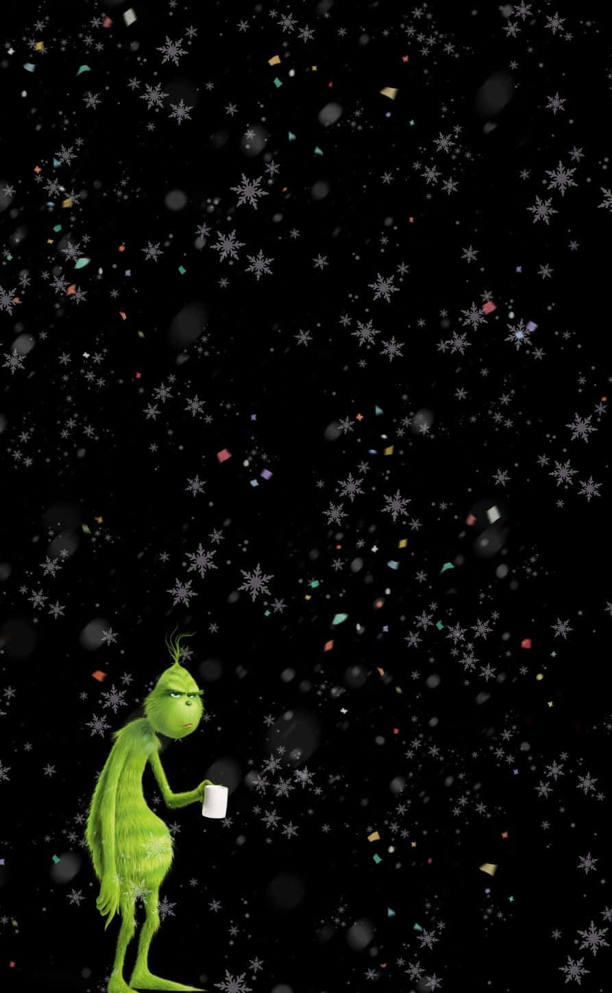 Grinch, falling snow, confetti, HD Phone Wallpaper