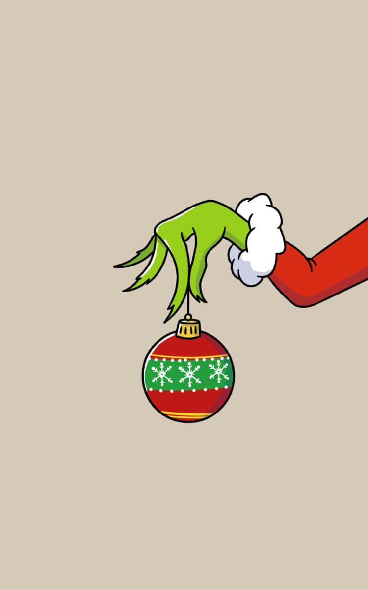 Cute Grinch, green Grinch, red sleeve, SD Phone Wallpaper