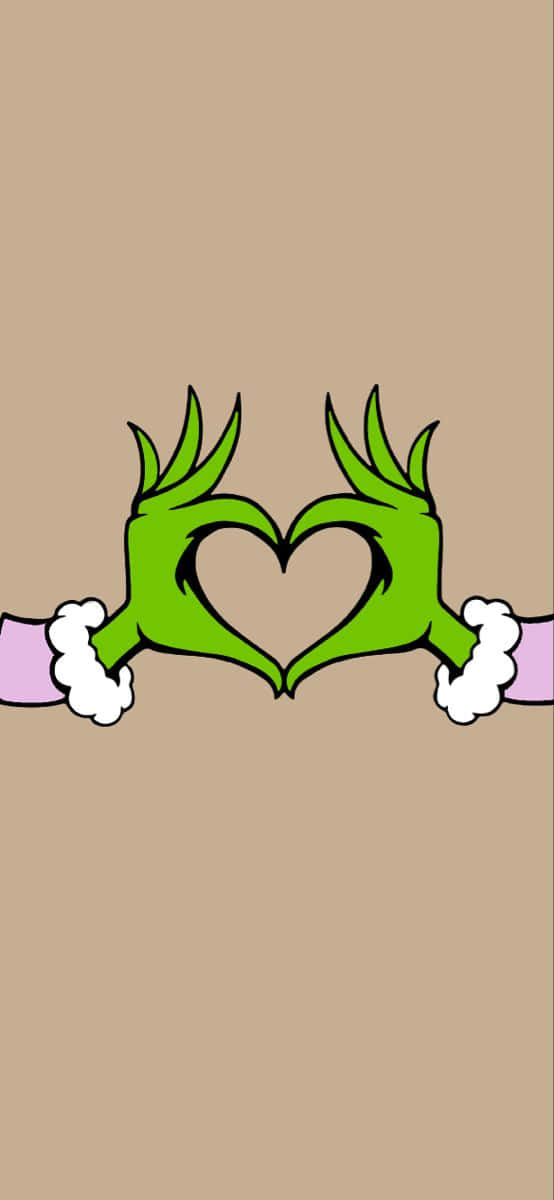 Cute Grinch, green, heart shape, SD Phone Wallpaper