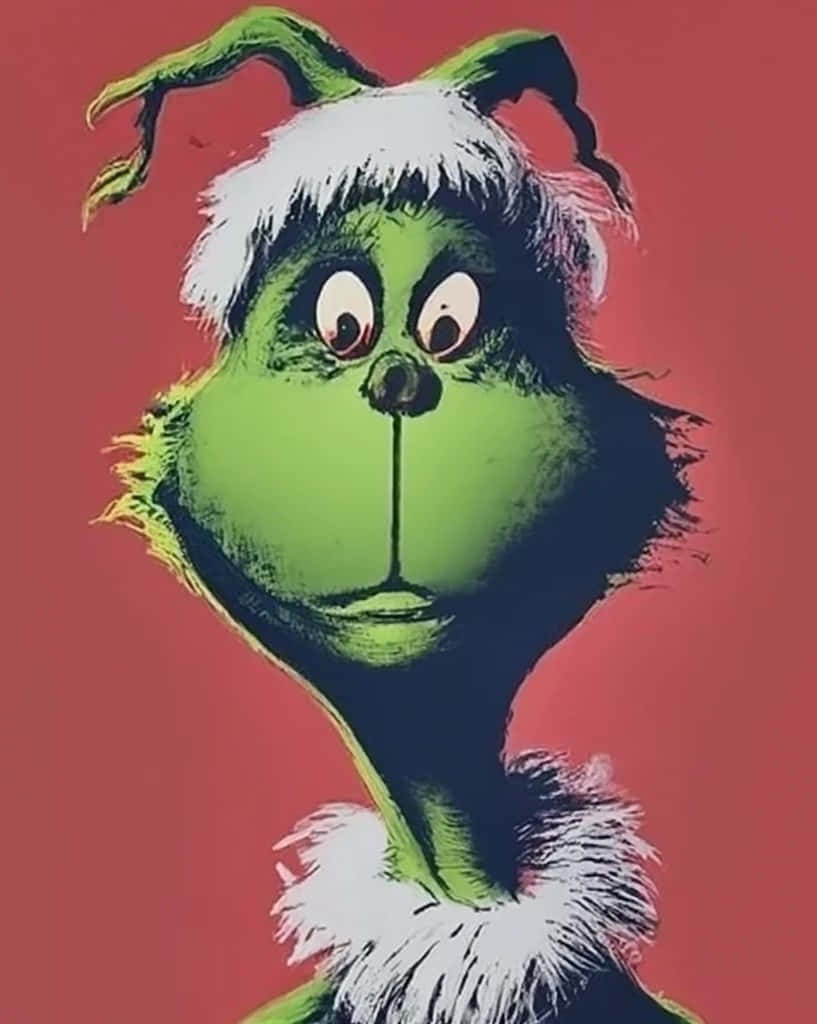 Grinch, white furry hat, white furry collar, SD Phone Wallpaper