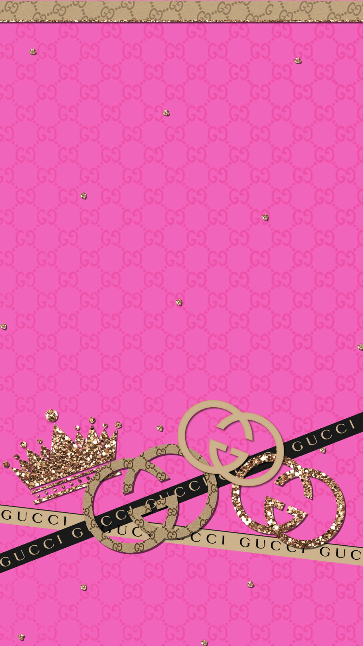 Gucci, pink, glitter, Full HD Phone Wallpaper