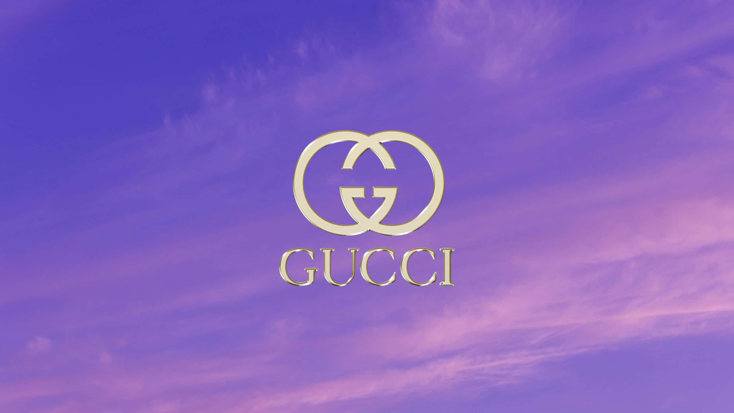Gucci, gold, purple sky, 2K Desktop Wallpaper