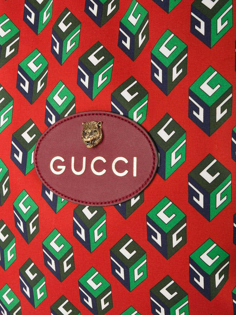 Gucci, red bag, green and blue squares, SD Phone Wallpaper