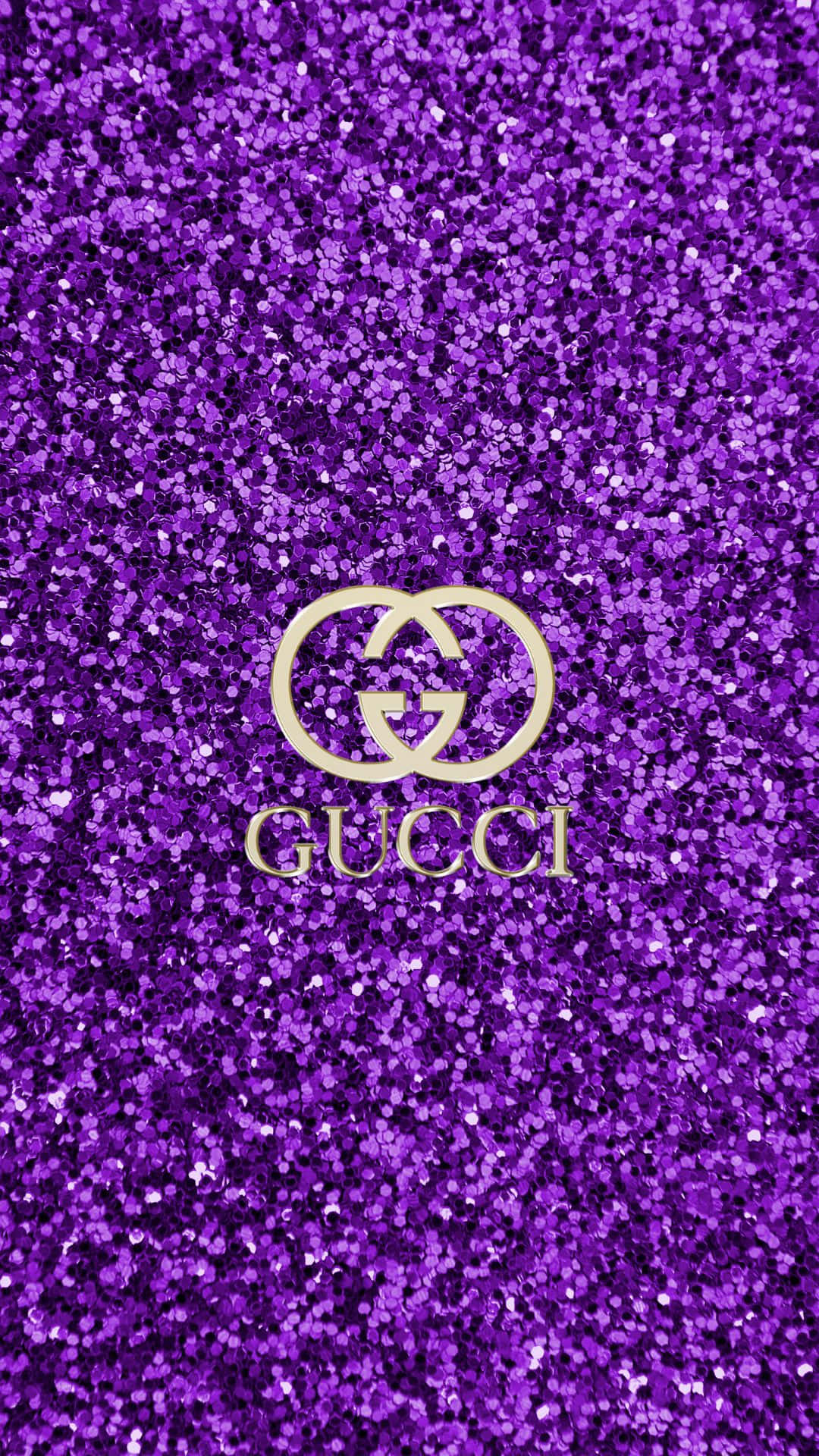 Purple Gucci, gold Gucci logo, luxurious purple glitter background, Full HD Phone Wallpaper