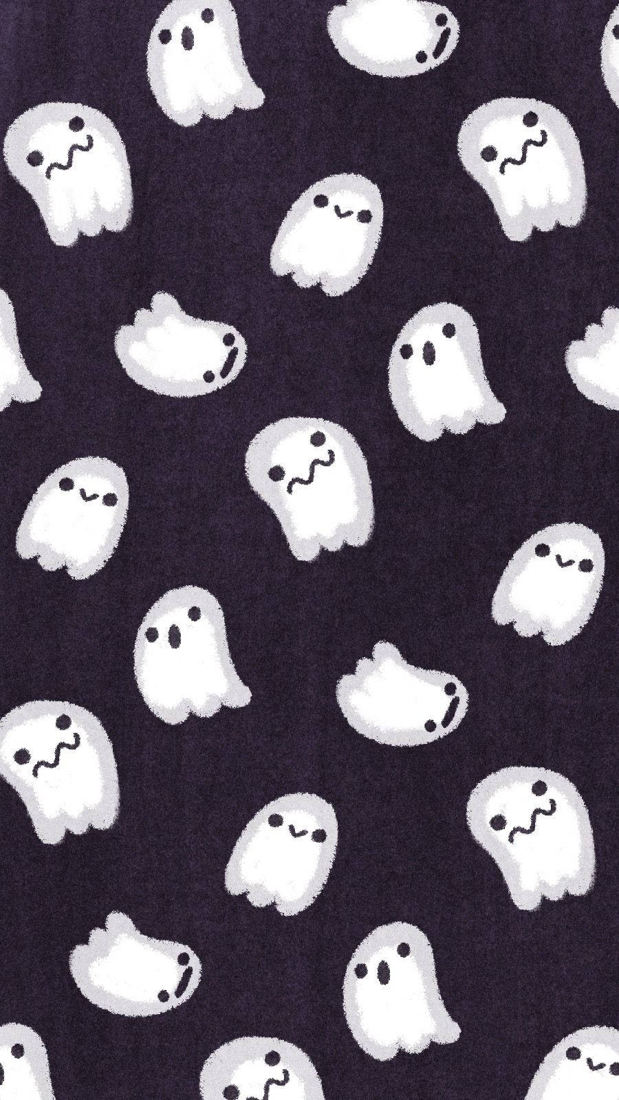 white cartoon ghosts, simple faces, dark purple textured fabric background, HD Phone Wallpaper