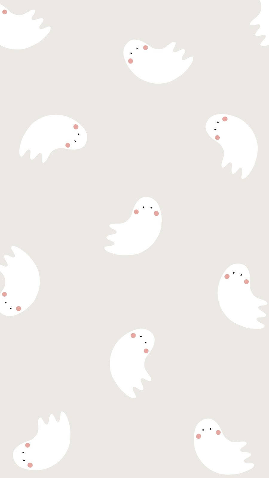 cute halloween phone, white cartoon ghosts, rosy cheeks, HD Phone Wallpaper