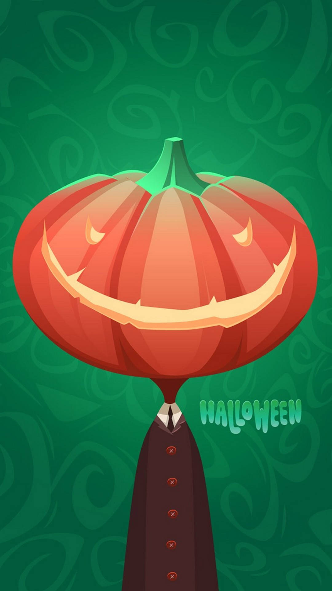cartoon pumpkin, wide grin, glowing eyes, Full HD Phone Wallpaper