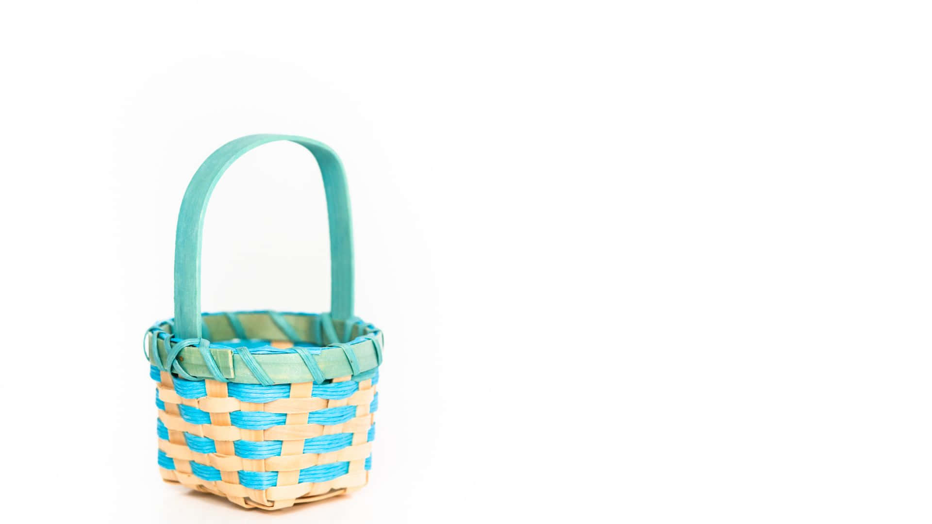 easter basket, woven basket, light wood, Full HD Desktop Wallpaper