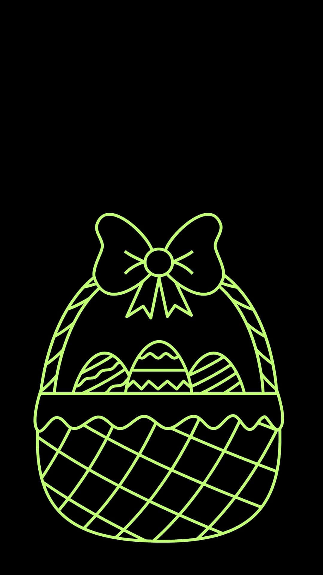 Easter basket, lime green, bow, Full HD Phone Wallpaper
