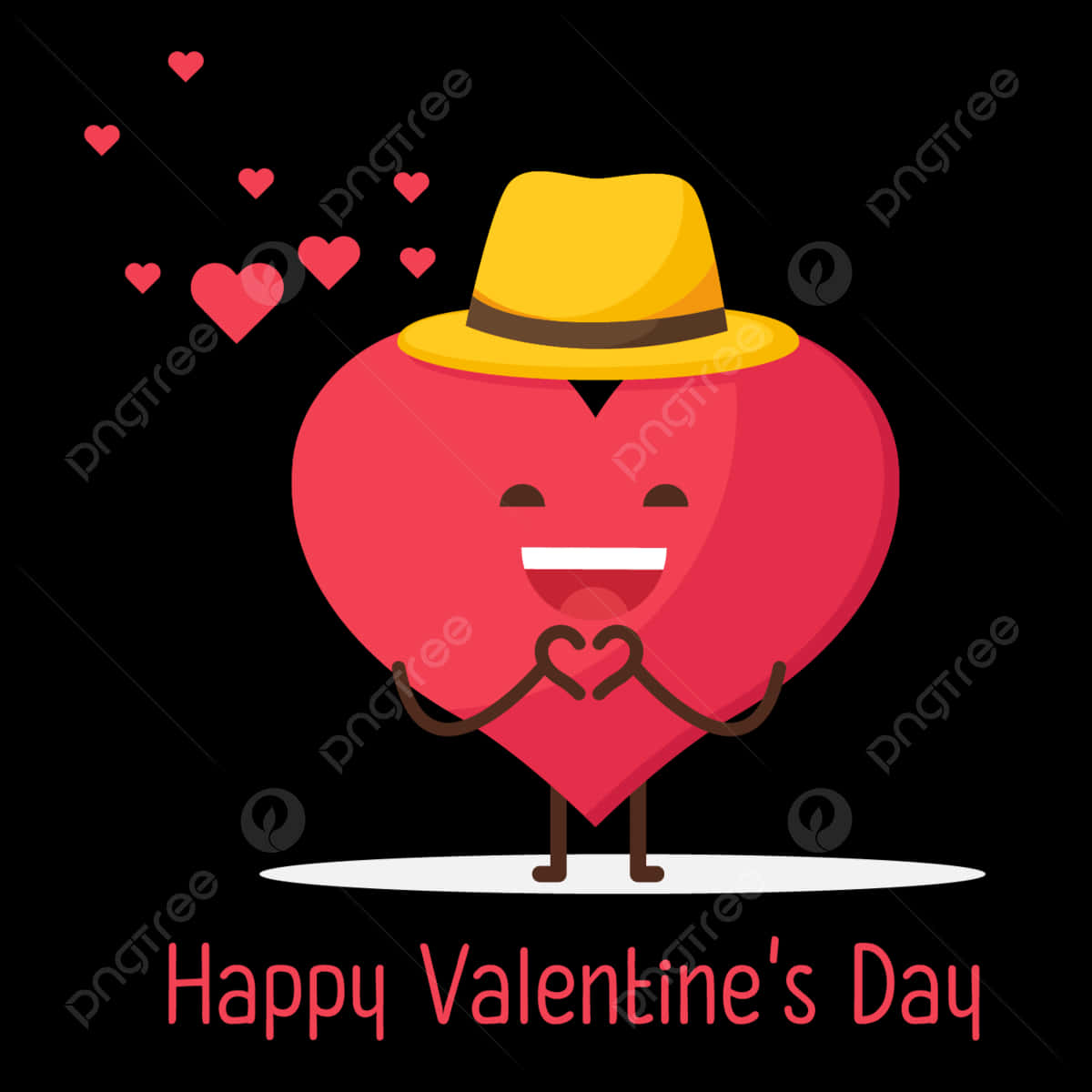 cartoon heart, yellow hat, heart with hands, SD Desktop Wallpaper
