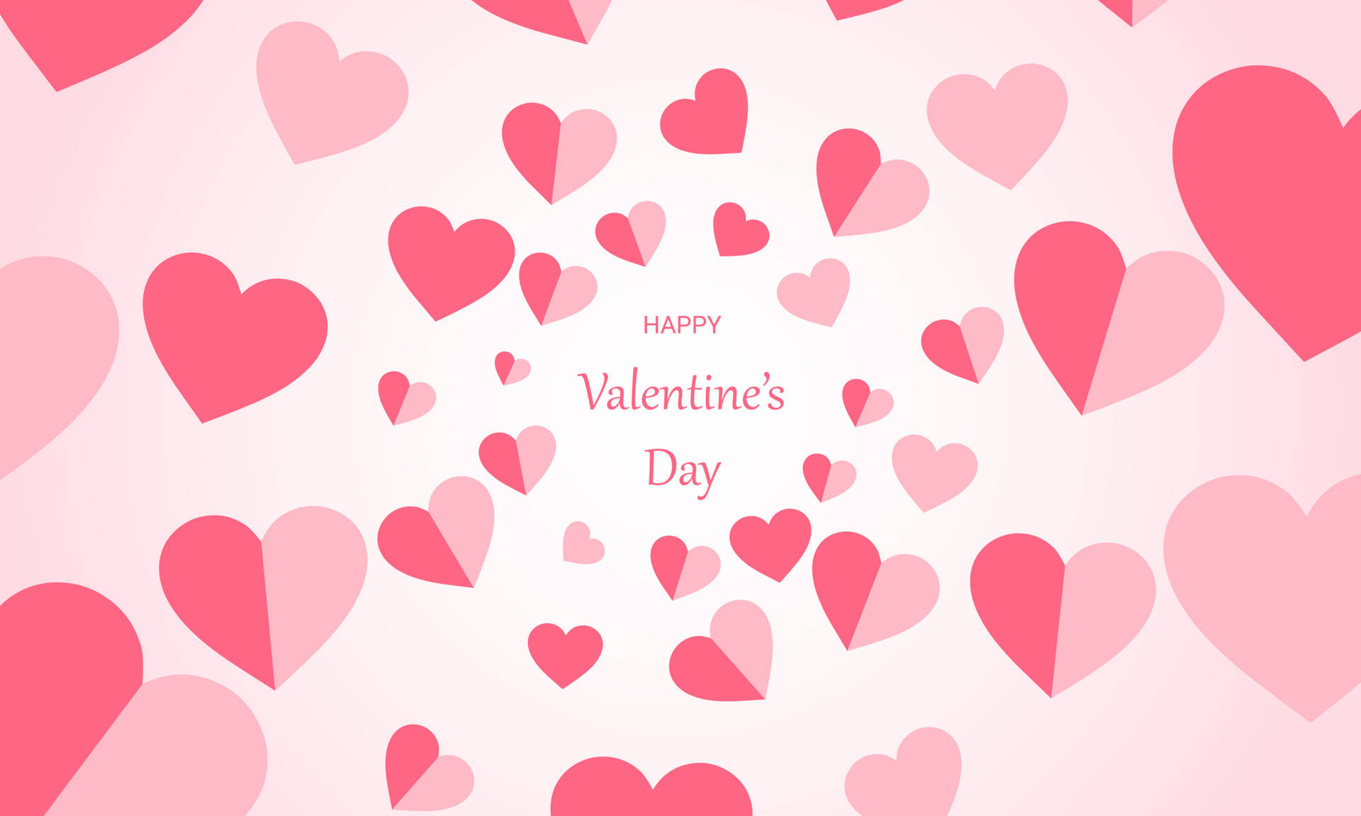 Valentines Day, pink hearts, soft pastel background, Full HD Desktop Wallpaper
