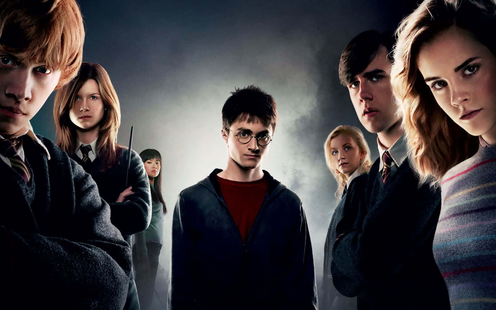 Harry Potter, friends, smoky dimly lit room, HD Desktop Wallpaper