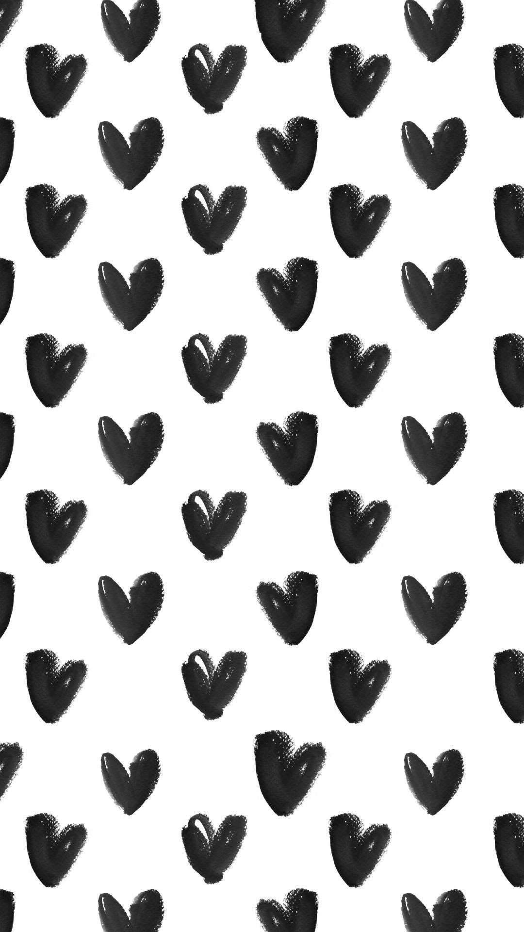 black hearts, iPhone lock screen, white background, Full HD Phone Wallpaper
