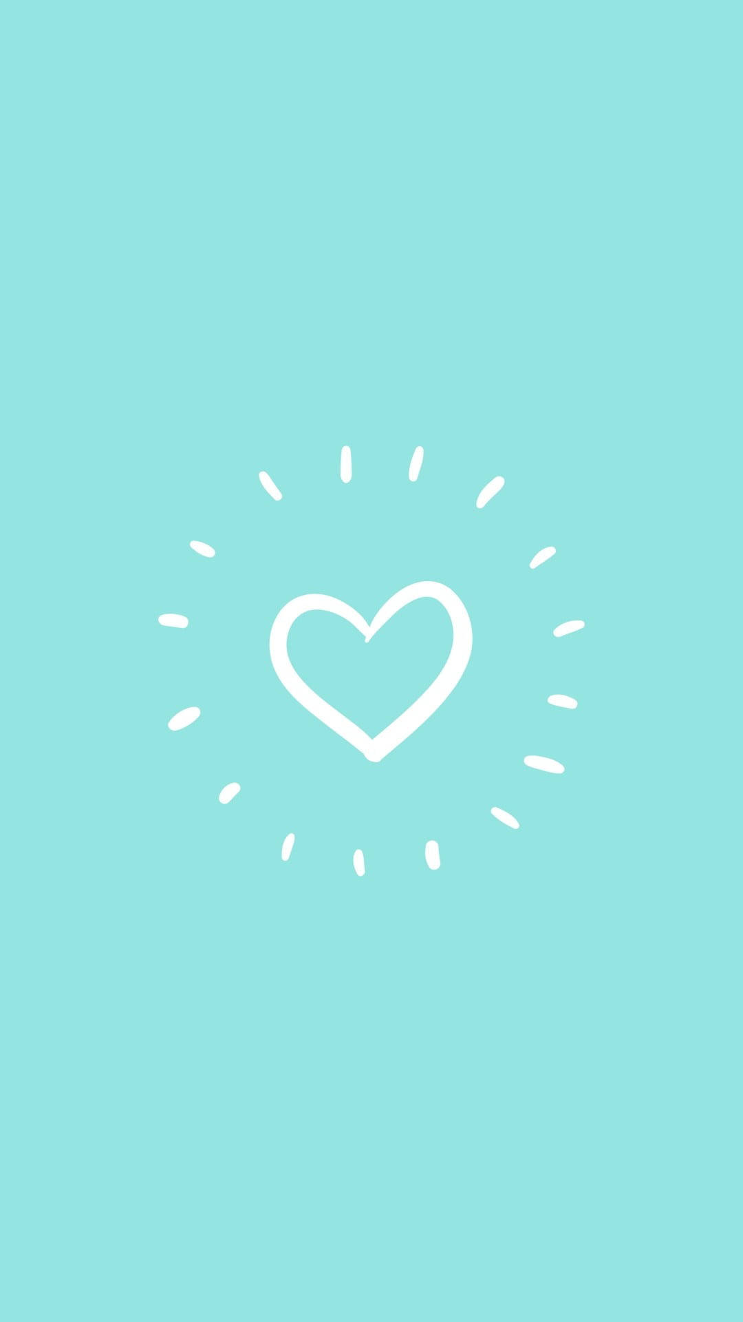 Cute Heart, blue aesthetic, minimalist white heart, Full HD Phone Wallpaper