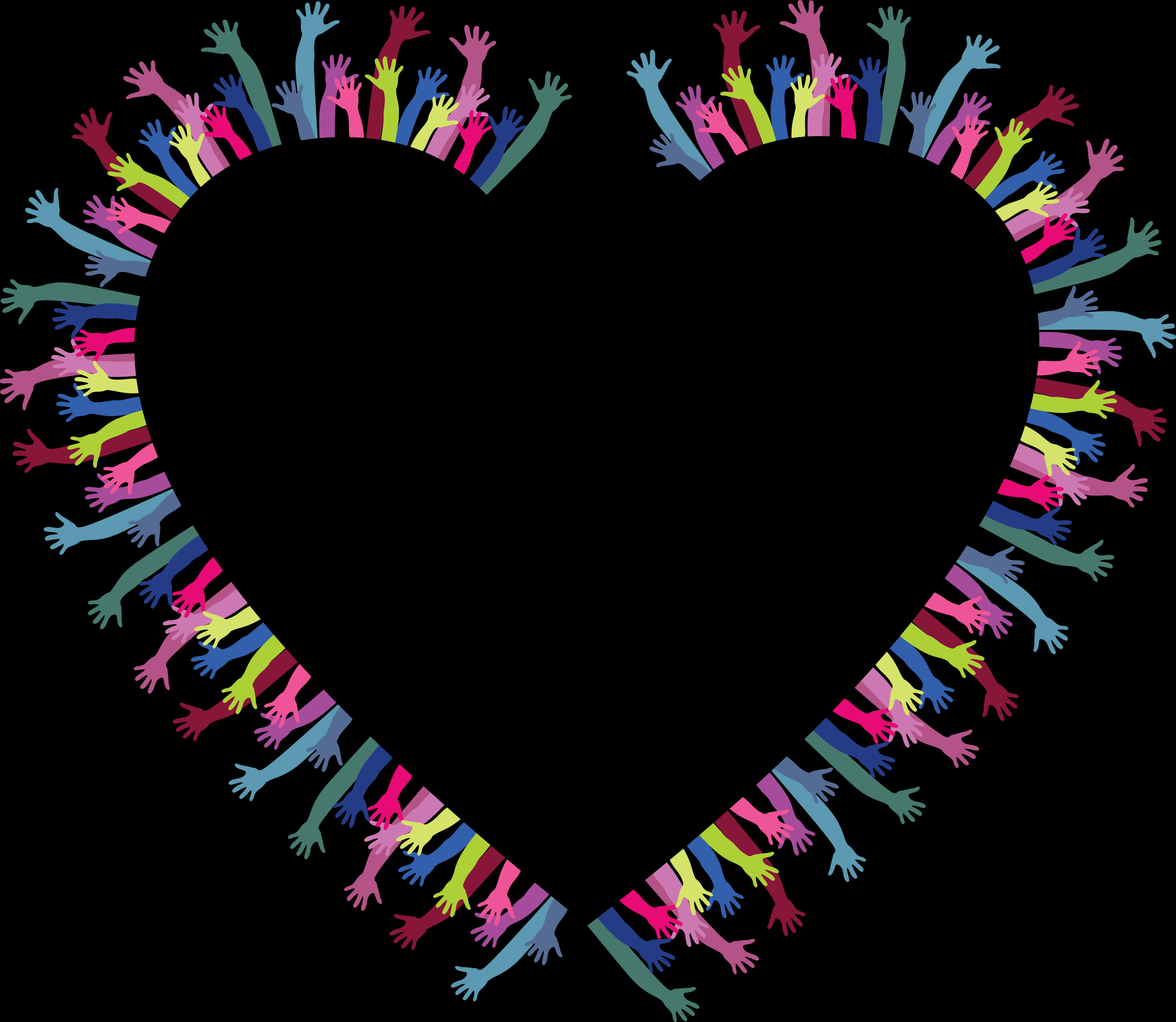 colorful hands, heart shape, multicolored hands, 4K Desktop Wallpaper