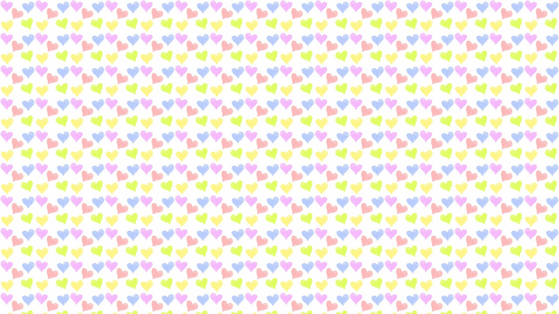 pastel hearts, soft pink, yellow, Full HD Desktop Wallpaper