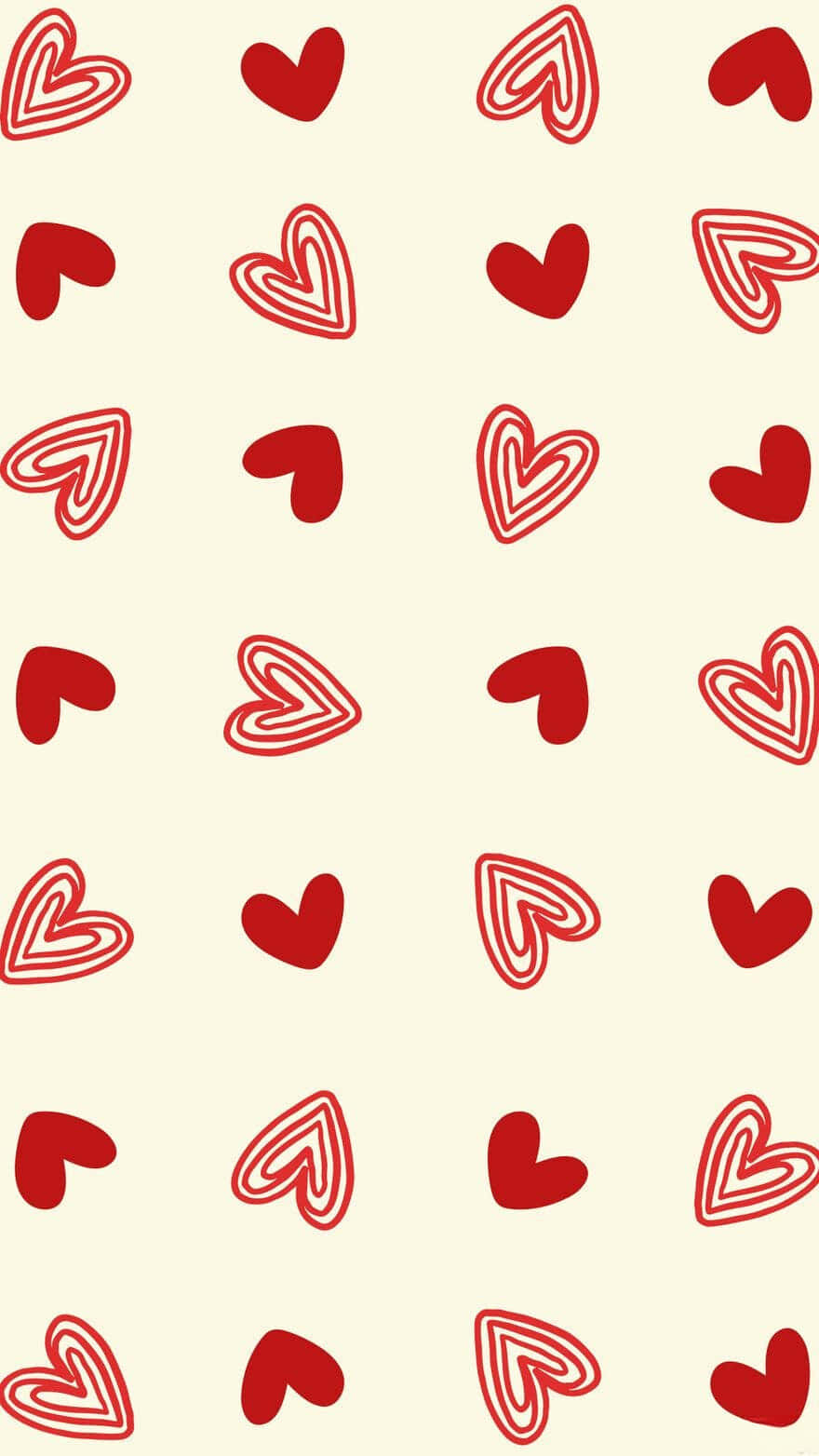 cute hearts, red hearts, outlined styles, HD Phone Wallpaper
