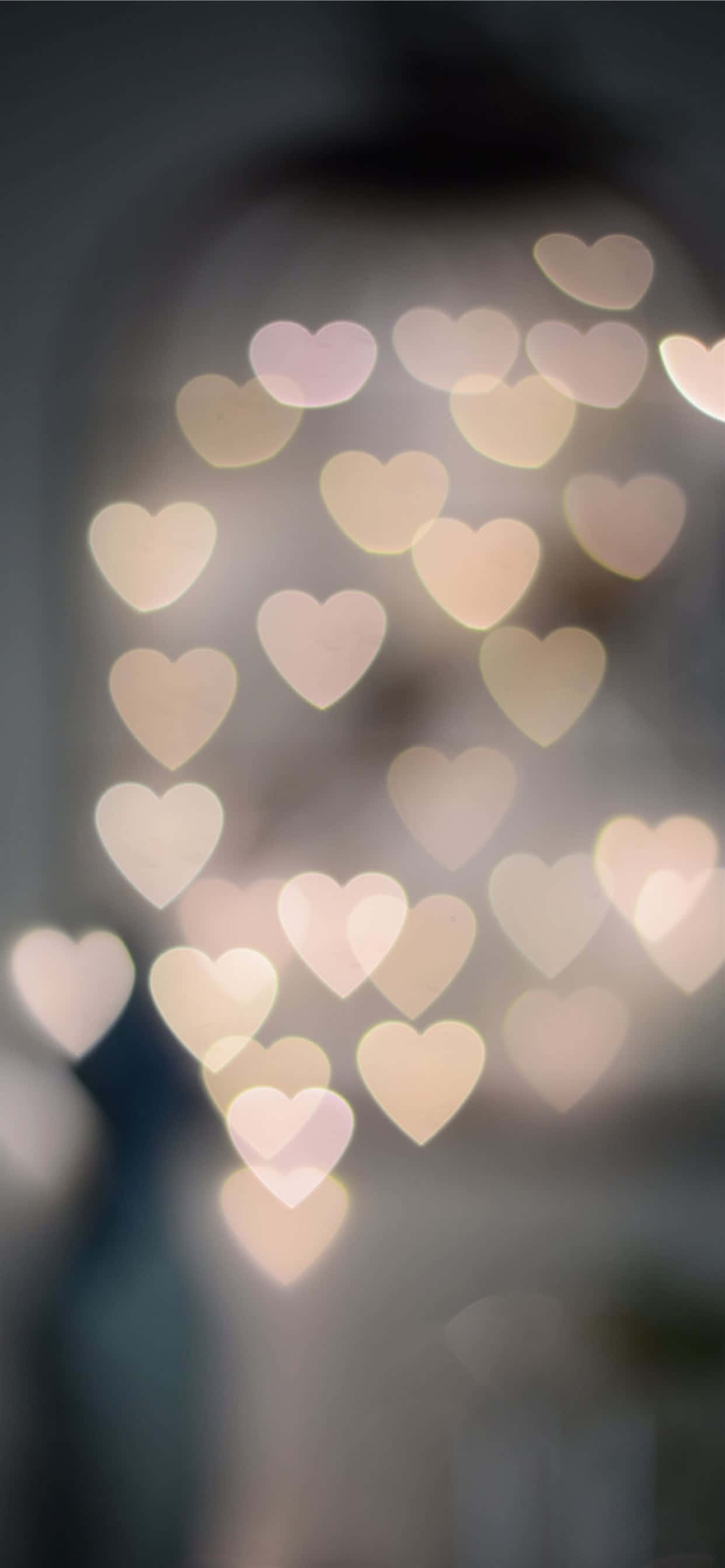 cute hearts, glowing heart-shaped lights, soft bokeh, 2K Phone Wallpaper