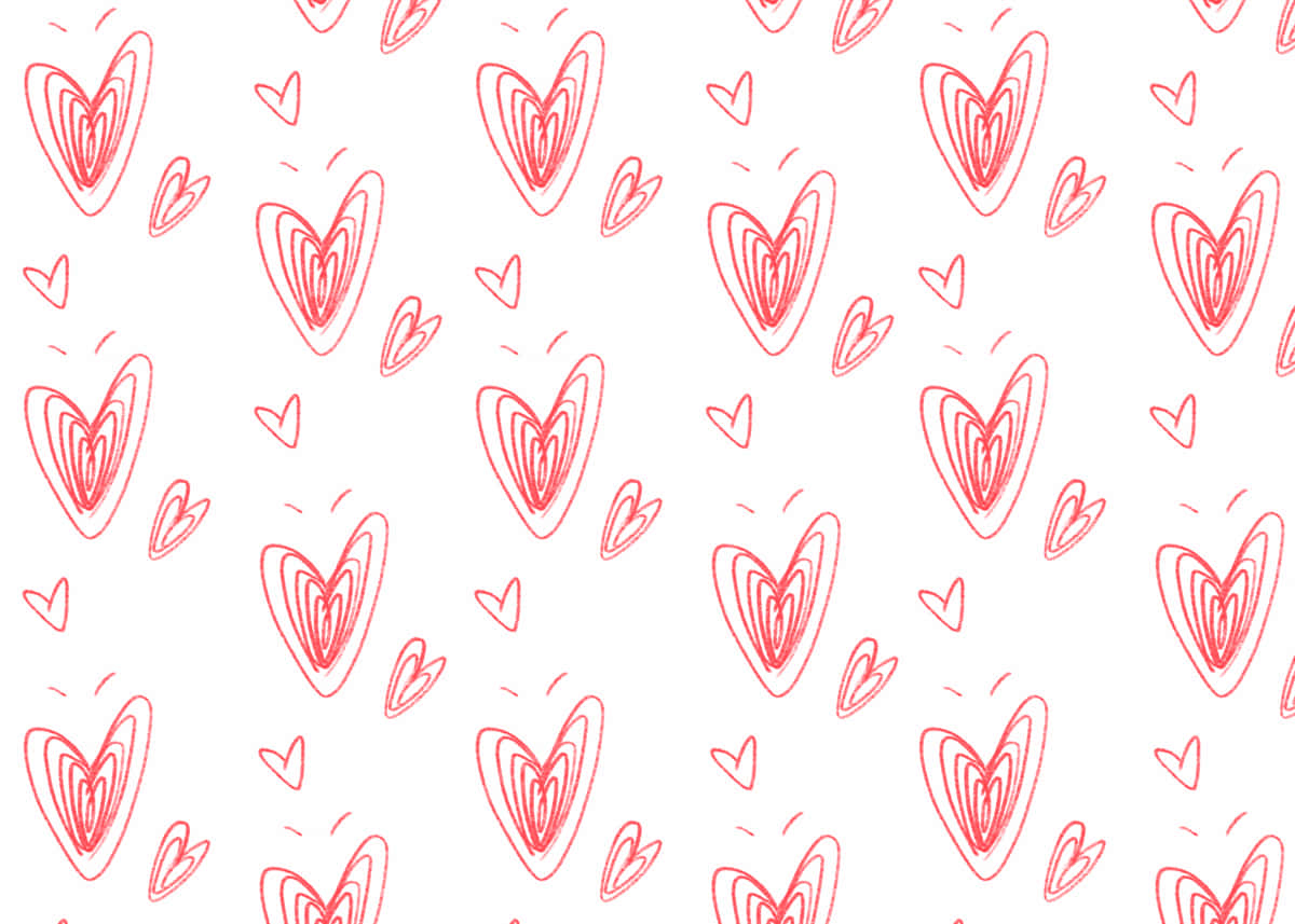 cute hearts, red hearts, hand-drawn, SD Desktop Wallpaper