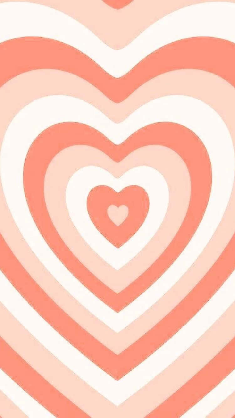 cute hearts, nested hearts, soft coral, HD Phone Wallpaper