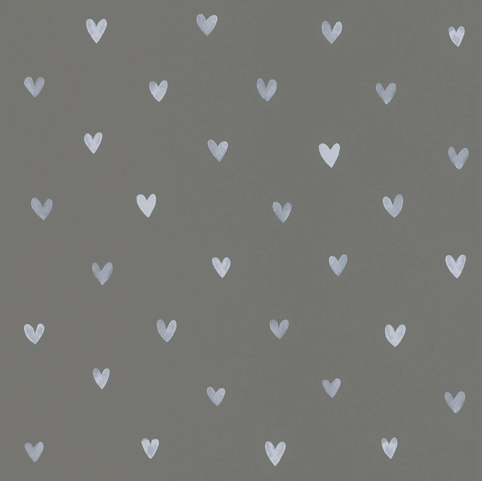 cute hearts, soft gray wall, white hand-painted heart shapes, HD Desktop Wallpaper