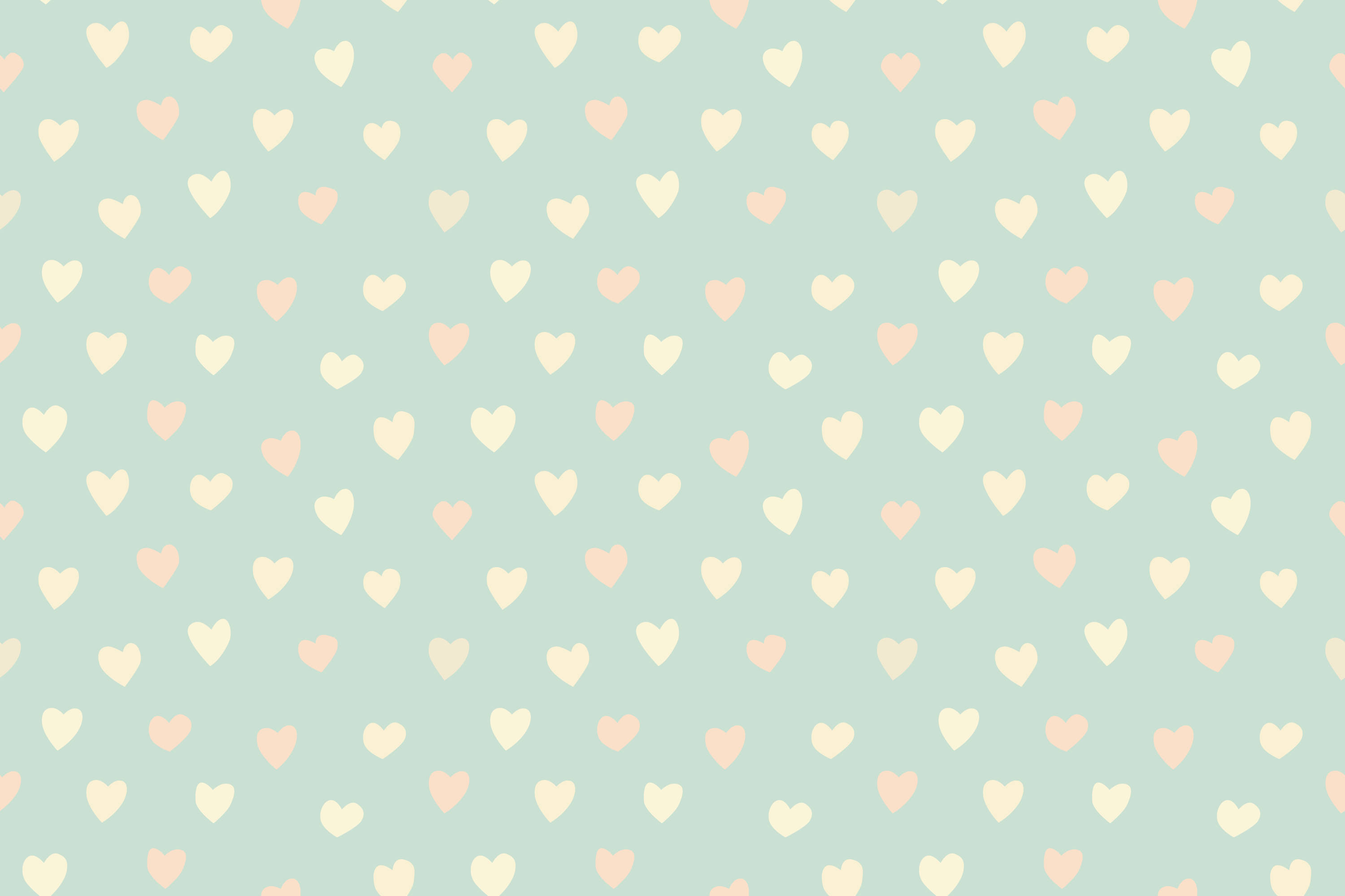 pastel mint, cream, peach, 2K Desktop Wallpaper