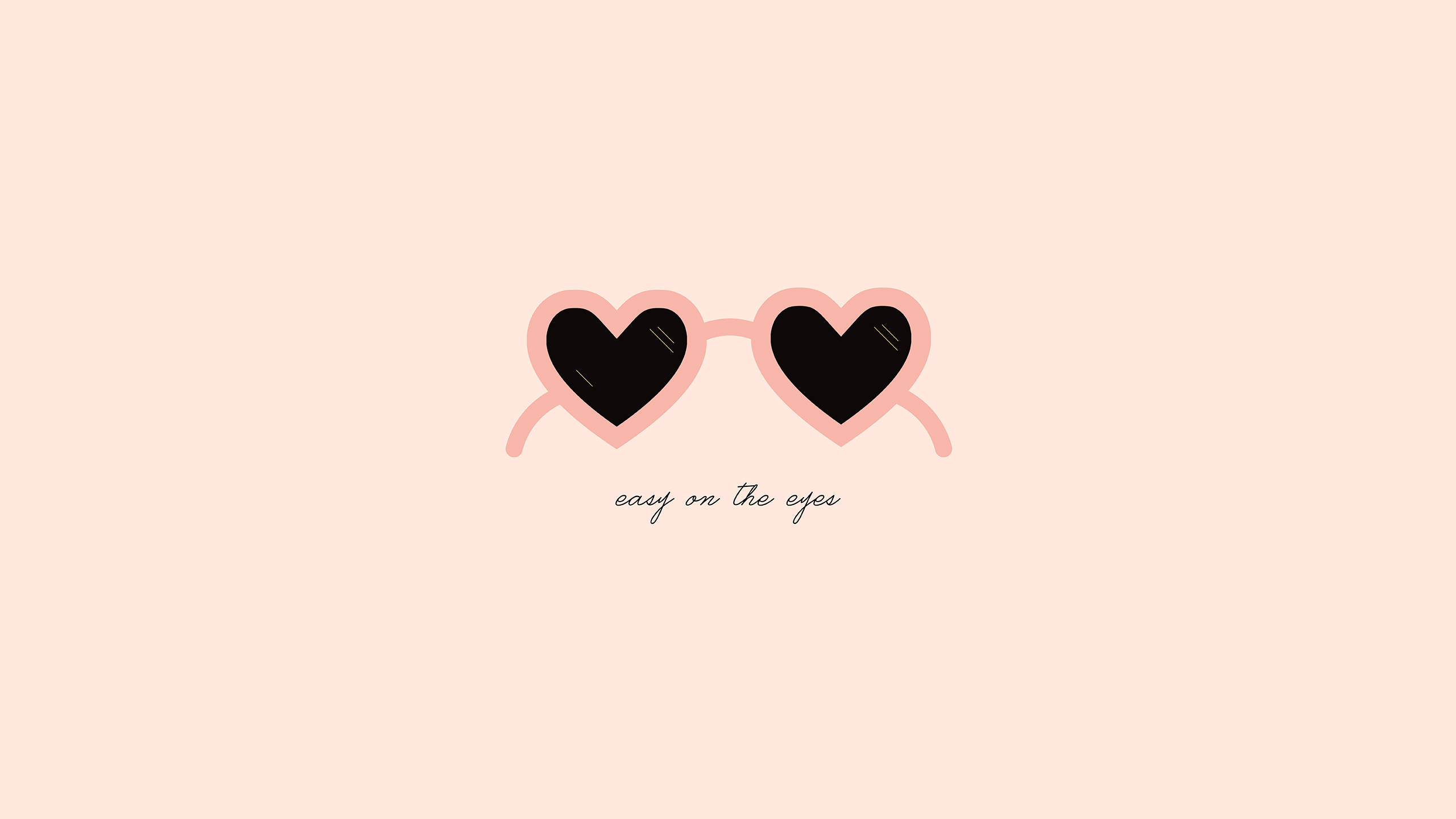 pink heart-shaped sunglasses, soft pink, pastel background, 2K Desktop Wallpaper