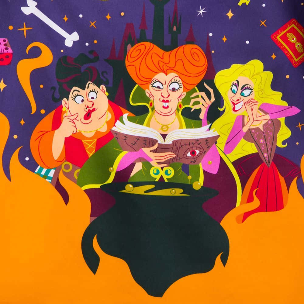Hocus Pocus, witches, bubbling cauldron, SD Desktop Wallpaper