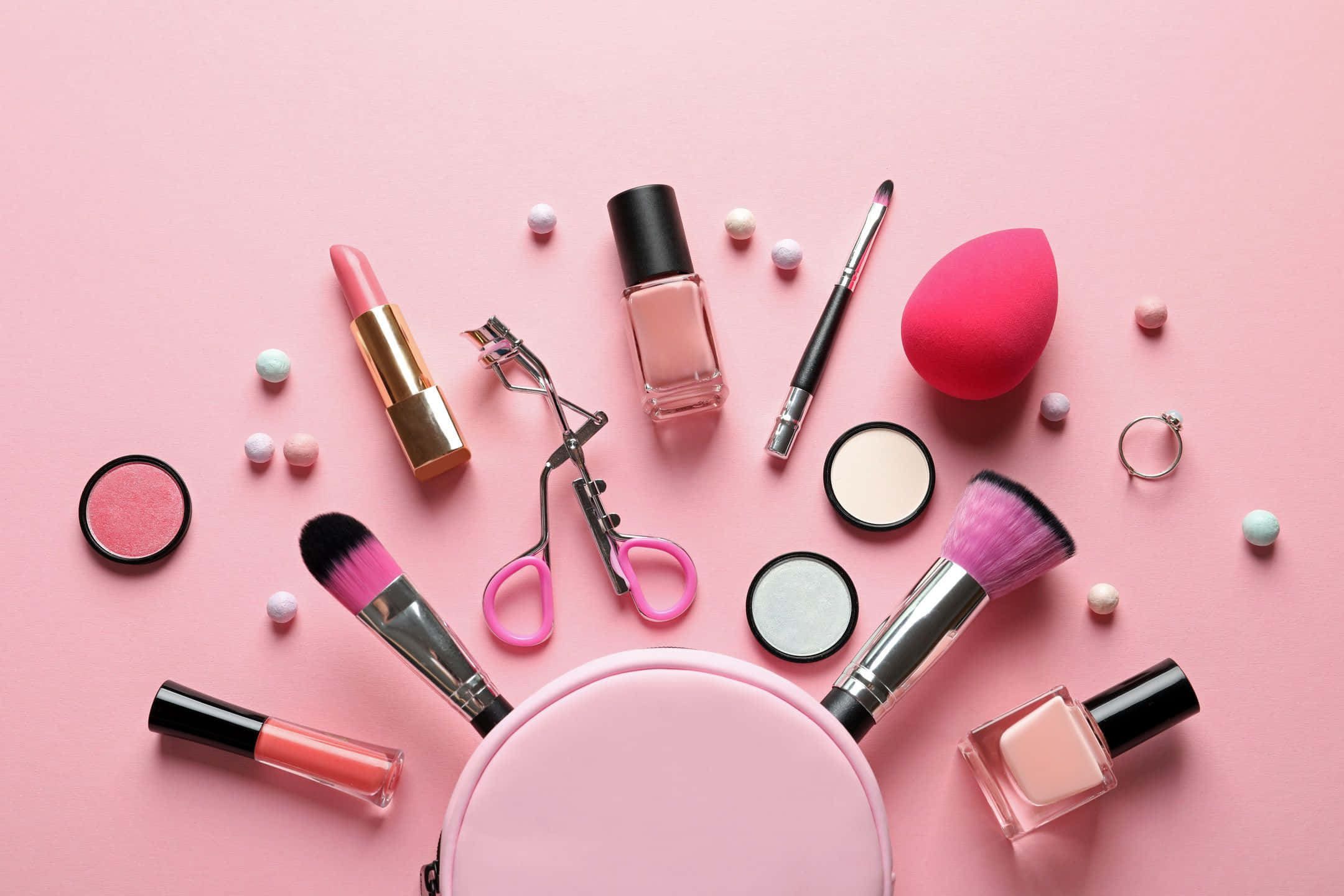 pink makeup, female model, lipstick, Full HD Desktop Wallpaper