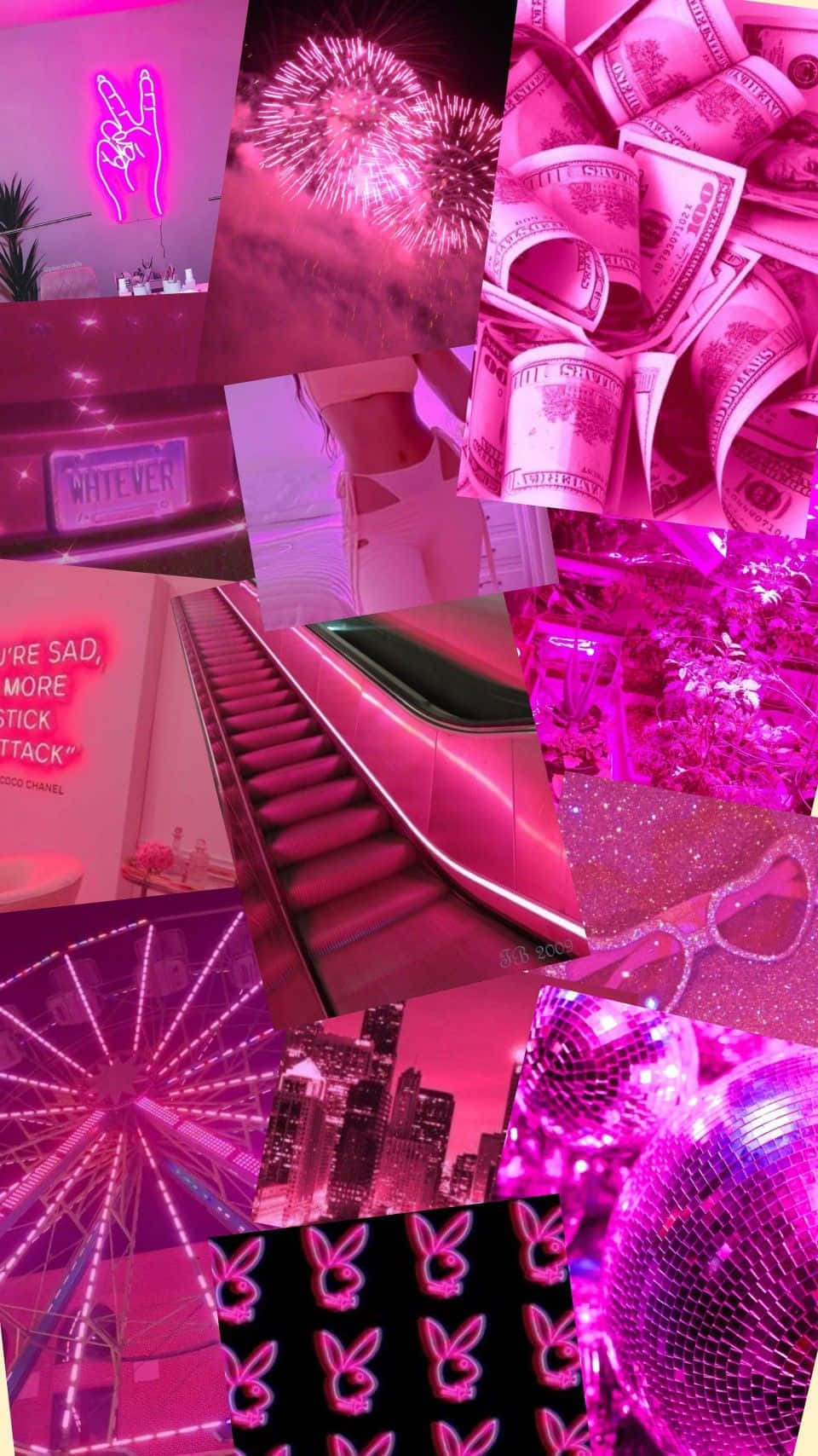 hot pink aesthetic, neon signs, money, HD Phone Wallpaper