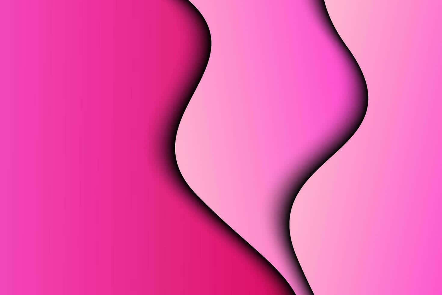 hot pink, wavy abstract design, layered wavy cutouts, HD Desktop Wallpaper