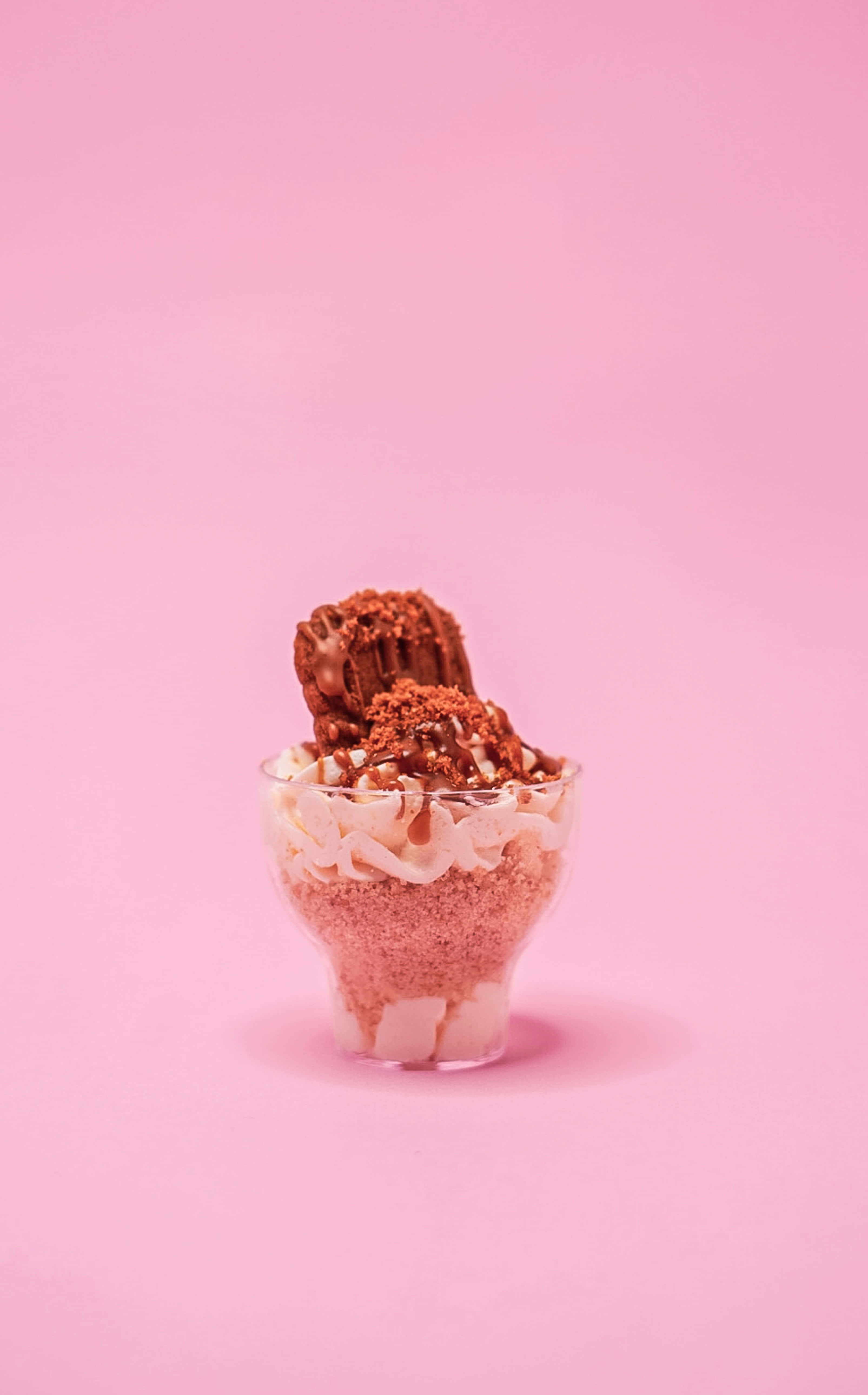 cute ice cream, glass cup, chocolate ice cream sundae, 5K Phone Wallpaper