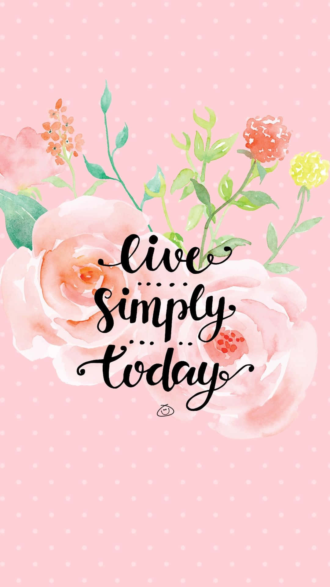 pink roses, greenery, pink polka dot background, Full HD Phone Wallpaper