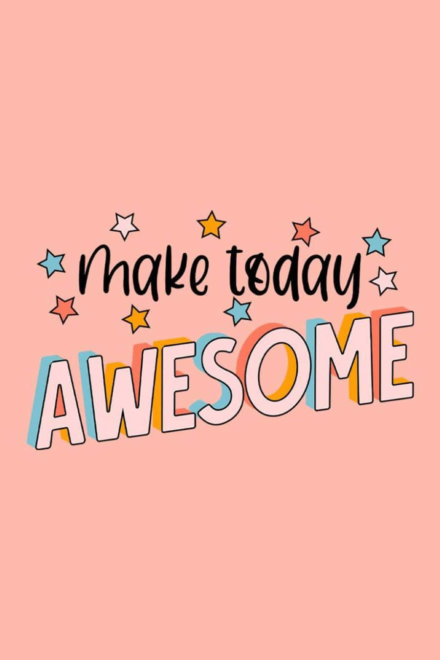 cheerful pink background, playful black script, bold white letters, HD Phone Wallpaper